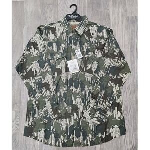 NWT Walls Ranchwear Cowboy Camo Pearl Snap Shirt Men's Large